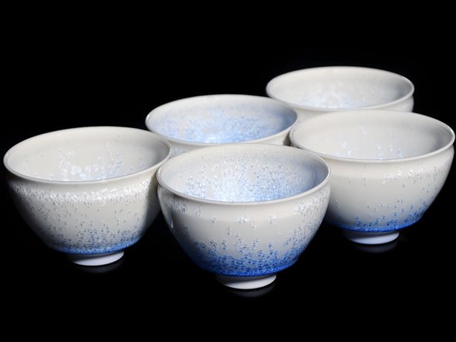 【有田焼】煎茶湯呑揃 藍染水滴の写真1