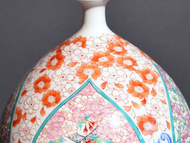【有田焼】大花瓶 色絵桜青海波の写真2