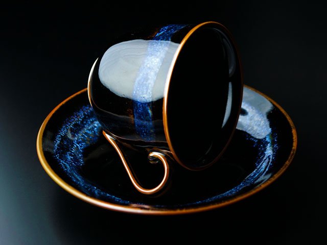 宇宙を照らす明星の器【有田焼】広口コーヒーカップ ”青き明星”の写真6