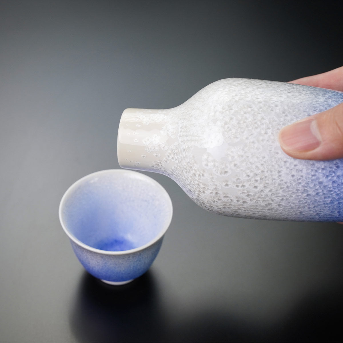 有田焼】酒器セット 藍染水滴