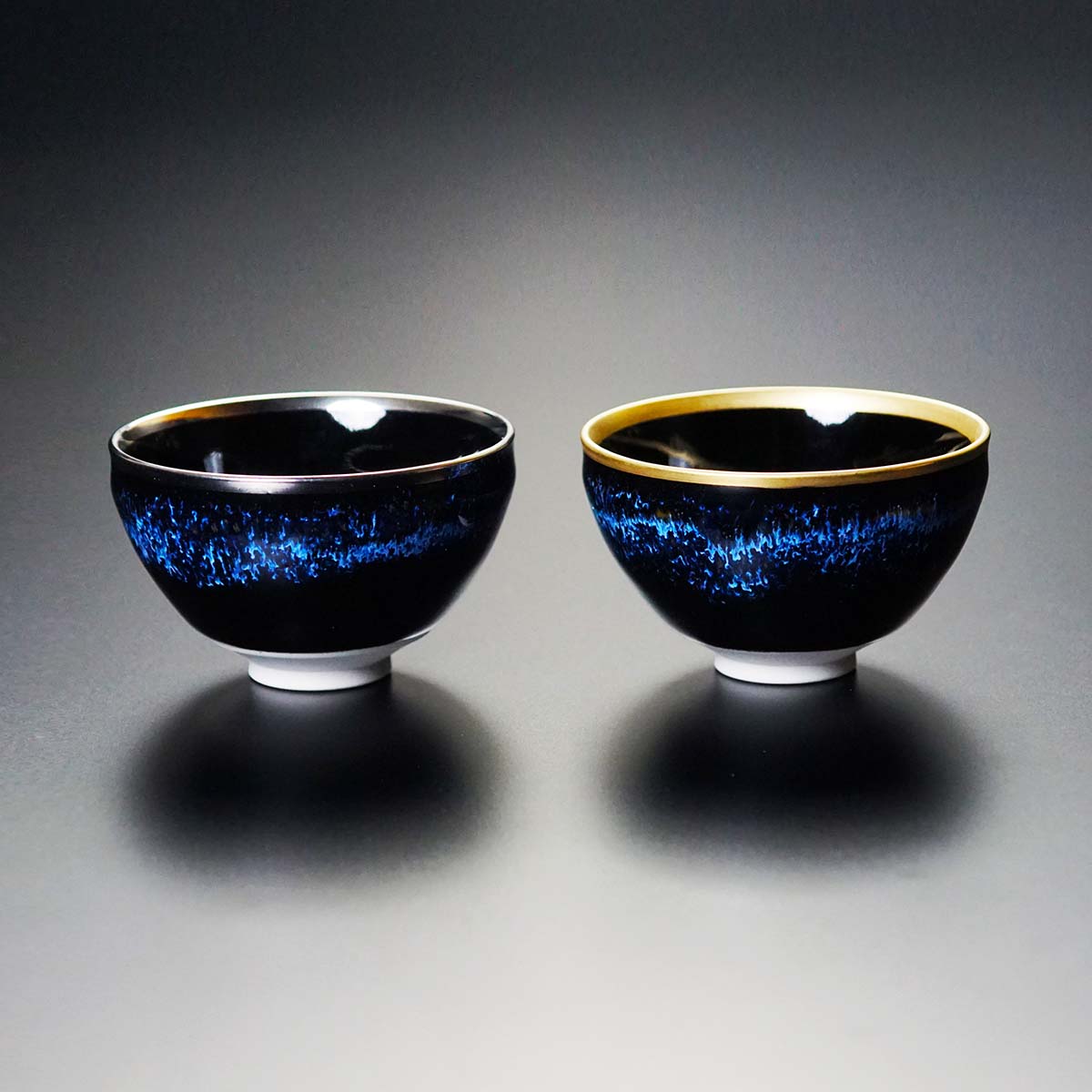 【有田焼】ペアぐい呑み 青き明星 陽光月光