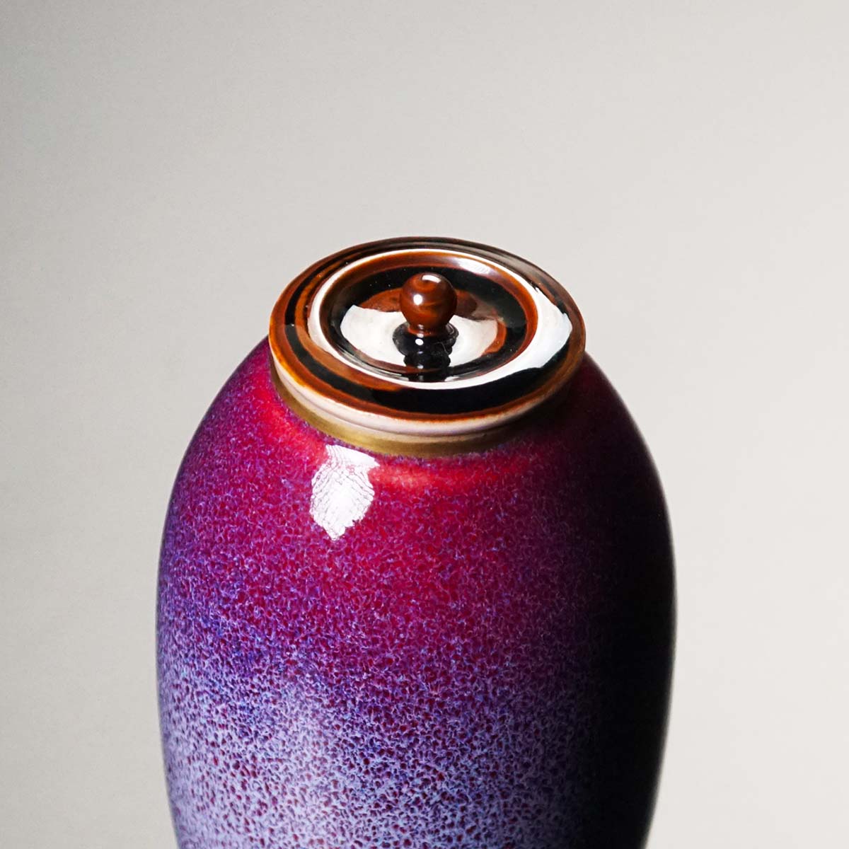 【有田焼】紫紅辰砂茶入