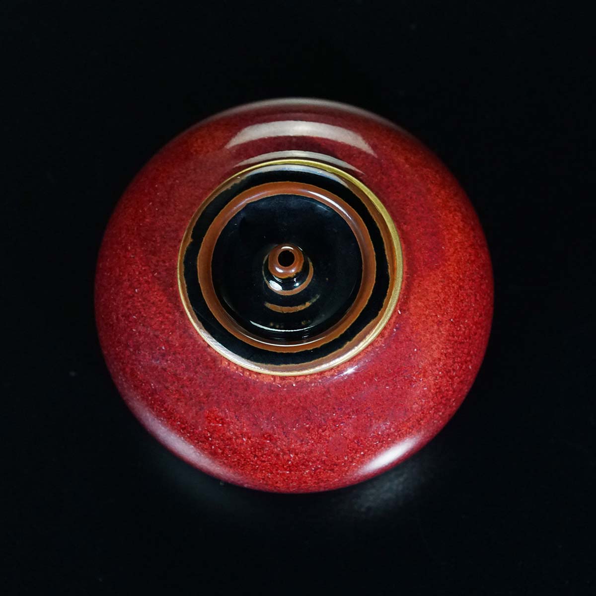 【有田焼】茜辰砂茶入『塾柿』