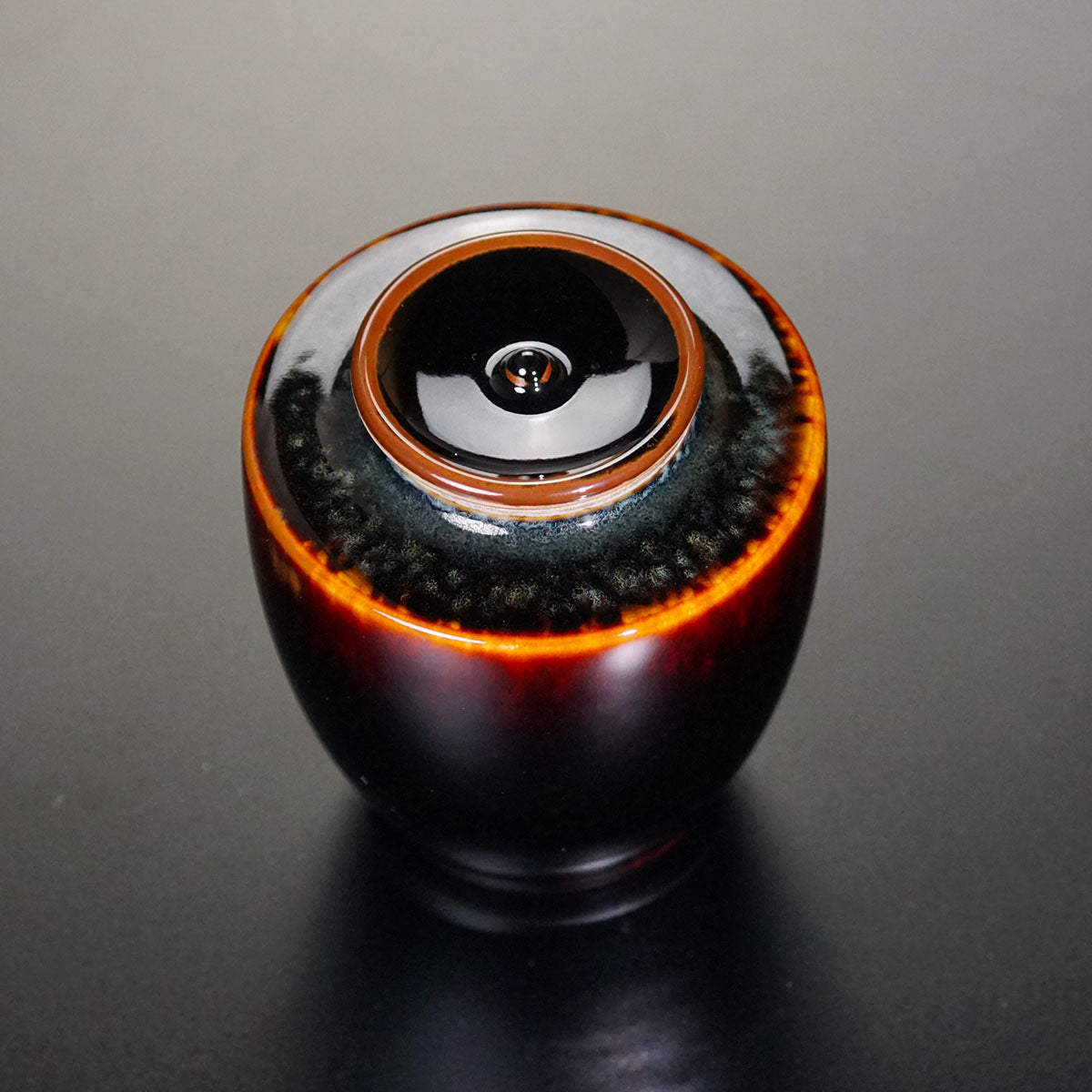 有田焼】玳皮天目茶入