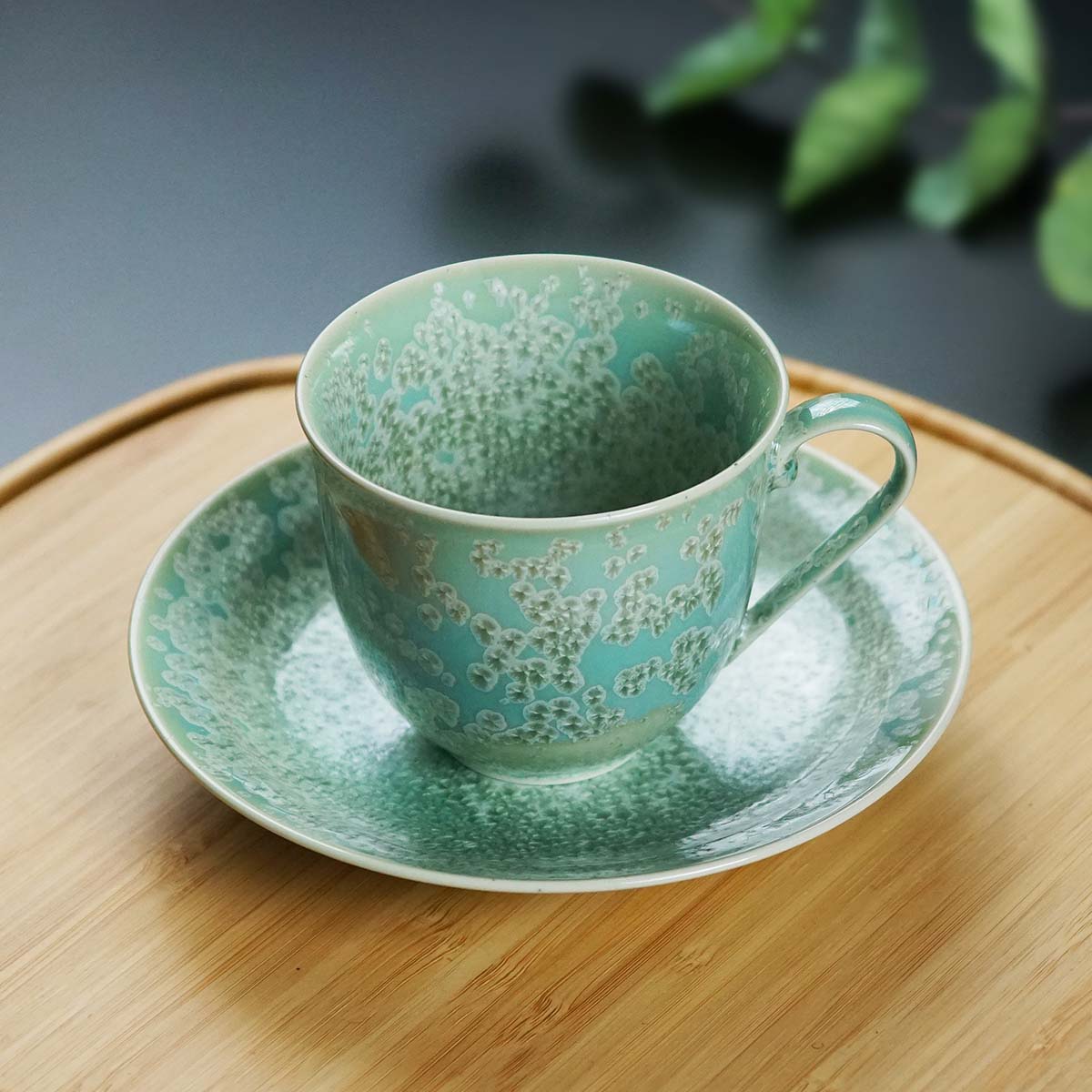 【有田焼】広口コーヒーカップ 鶯玉