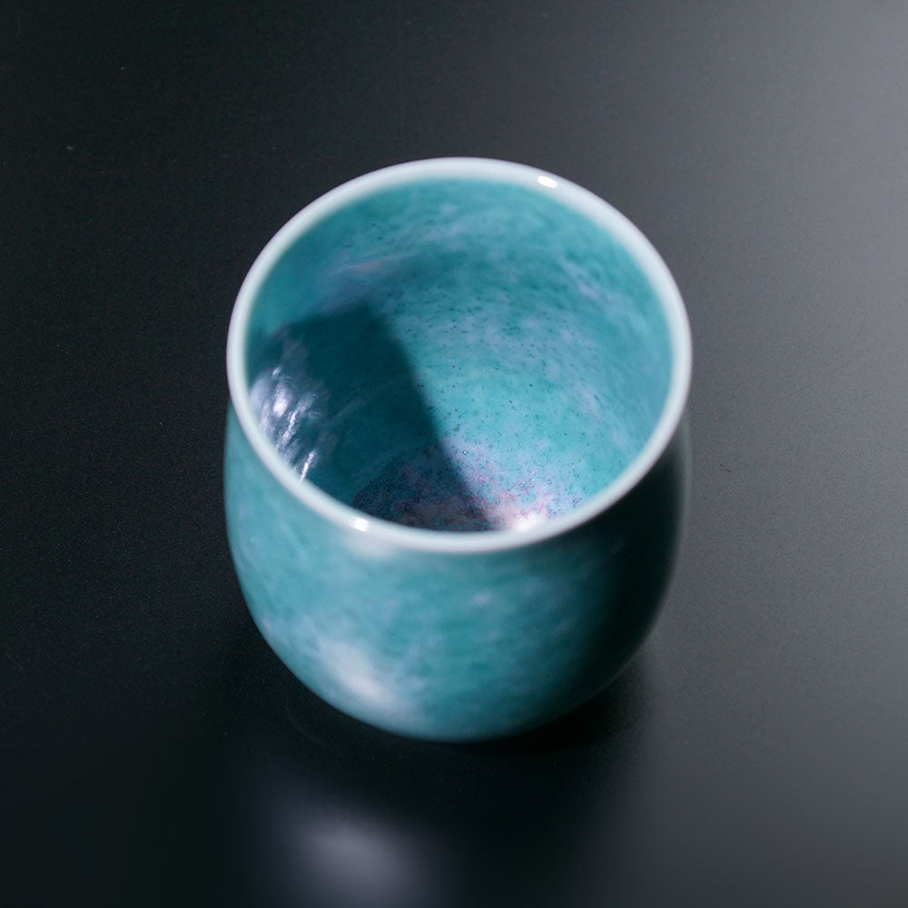 緑寿祝いのギフト 湯呑み 翡翠鈞窯