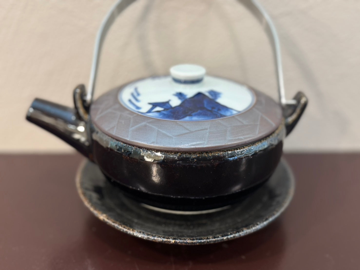 【特別注文・予約商品】有田焼　福泉窯　染付山水土瓶蒸し / 酒器（受注生産商品）
