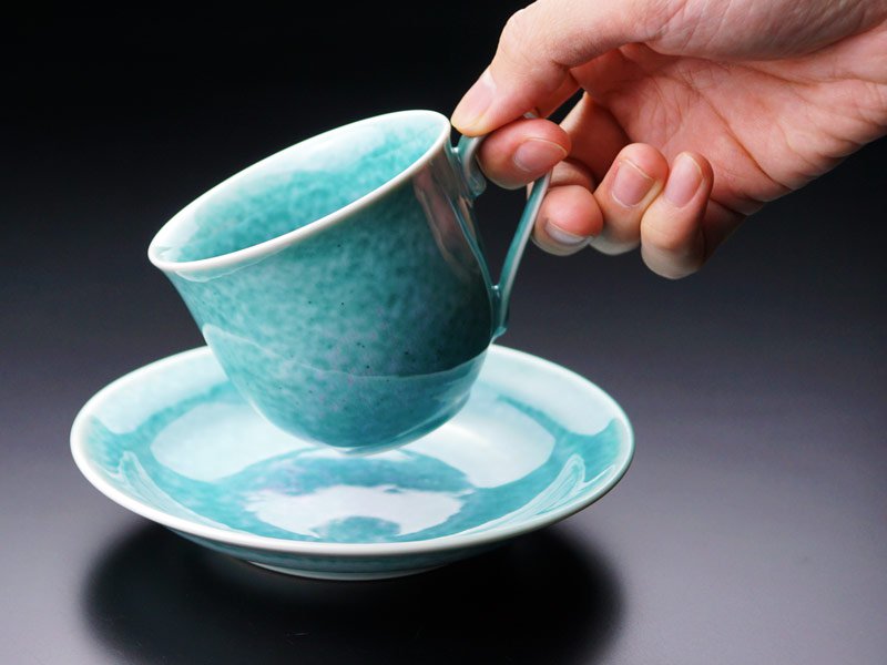 エメラルド色の高級プレゼント 翡翠鈞窯コーヒーカップ