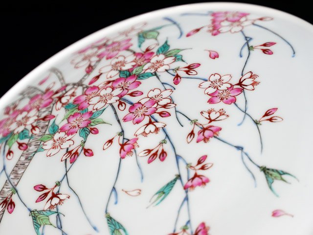 【有田焼】飾絵皿 色絵桜図