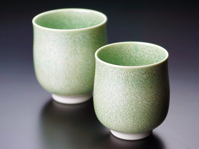 【有田焼】睦揃（夫婦茶碗セット）鶯玉