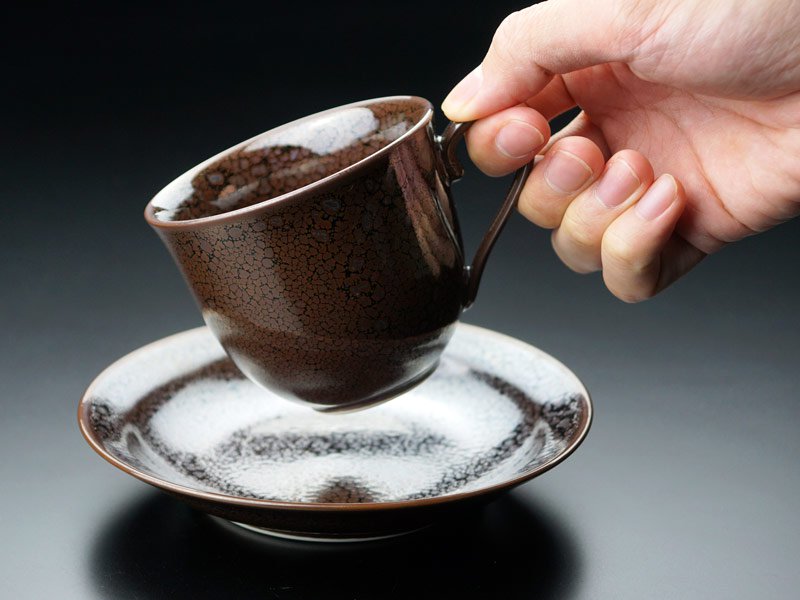 【有田焼】広口コーヒーカップ 油滴天目