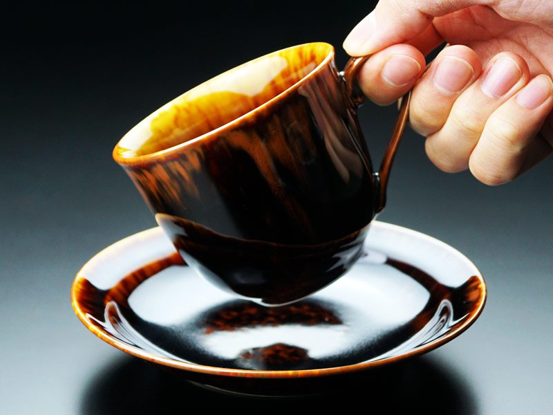 【有田焼】広口コーヒーカップ 玳皮天目