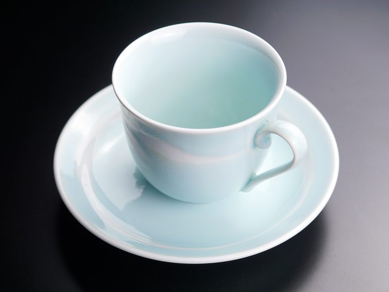 【有田焼】広口コーヒーカップ 月白釉