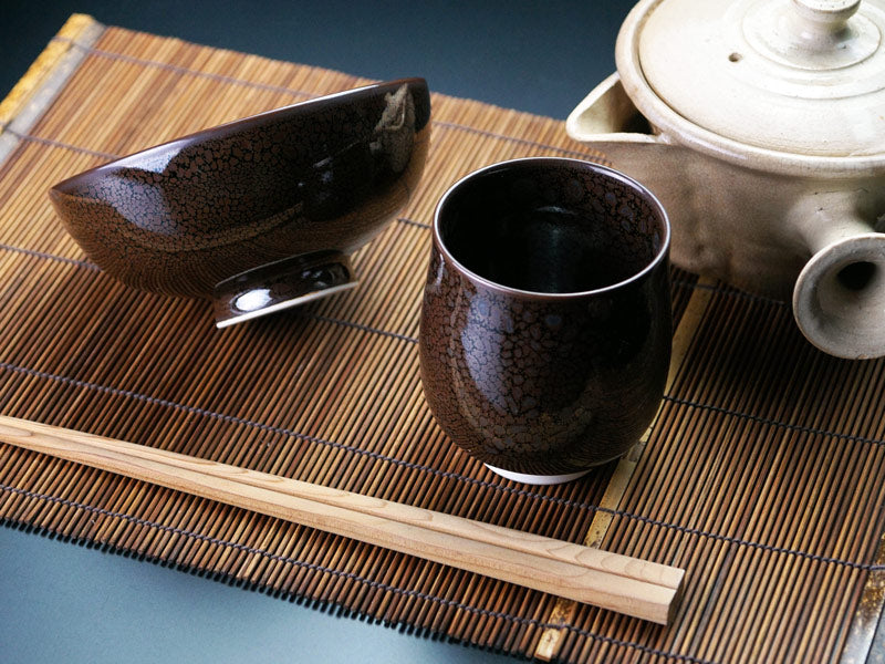 【有田焼】睦揃（夫婦茶碗セット）龍鱗油滴天目