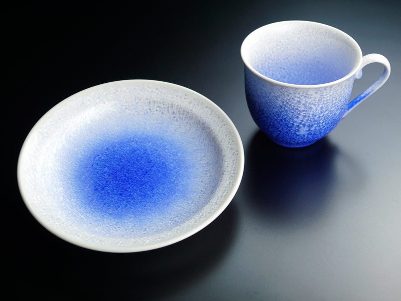 【有田焼】広口コーヒーカップ 藍染水滴の商品紹介写真3