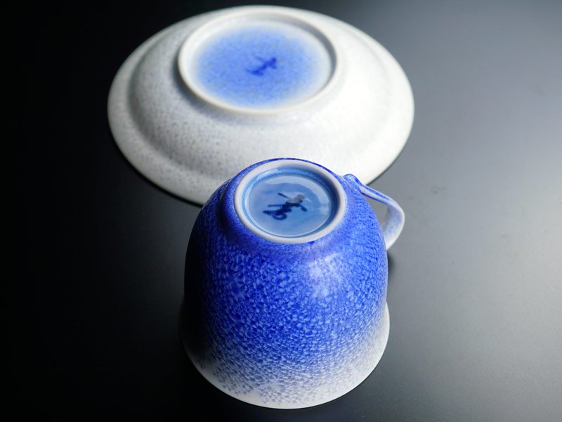 【有田焼】広口コーヒーカップ 藍染水滴の写真6