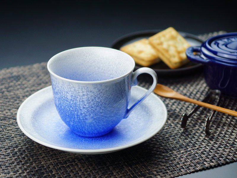 【有田焼】広口コーヒーカップ 藍染水滴の写真7