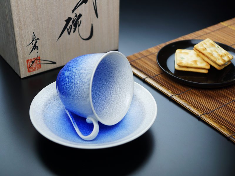 【有田焼】広口コーヒーカップ 藍染水滴の写真8