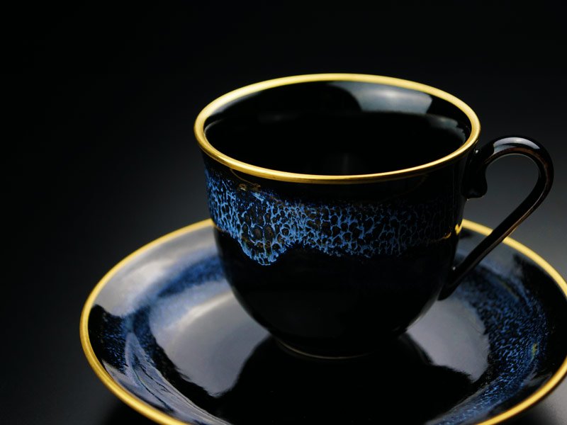 本金による永久なる輝き コーヒーカップ 青き明星 本金彩 ”陽光”の商品紹介写真15