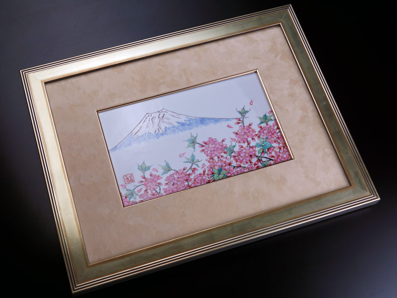 【有田焼】陶額 富士桜満開図の写真2