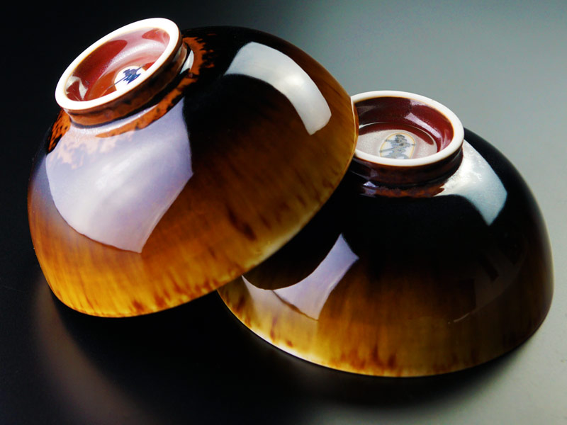 【有田焼】夫婦茶碗 玳皮天目の商品紹介写真1