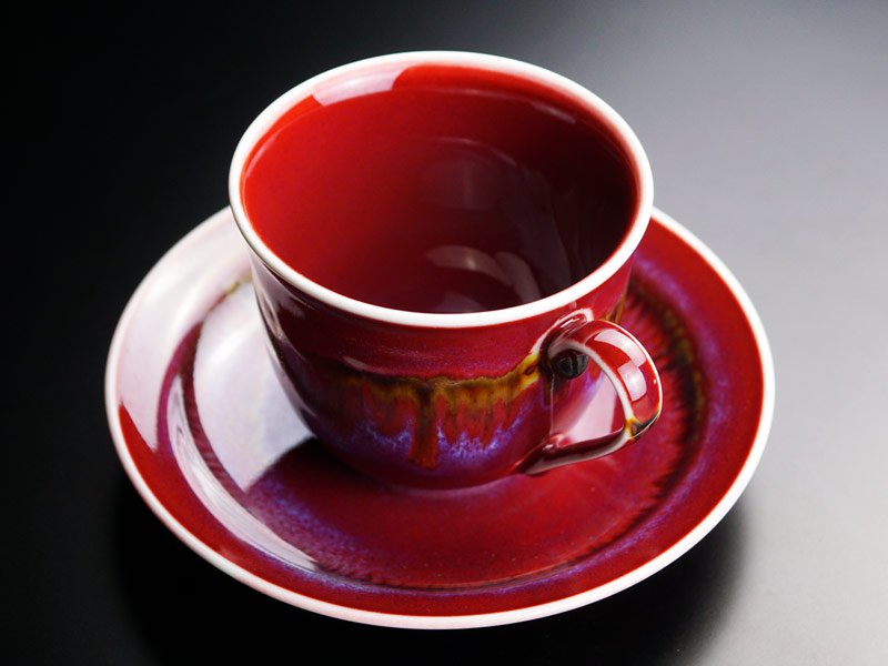 【有田焼】広口コーヒーカップ 辰砂釉彩の写真4