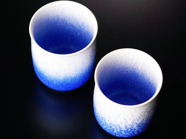 【有田焼】夫婦湯呑 藍染水滴の写真9