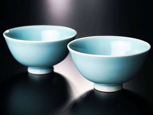 【有田焼】夫婦茶碗 砧青磁の写真1