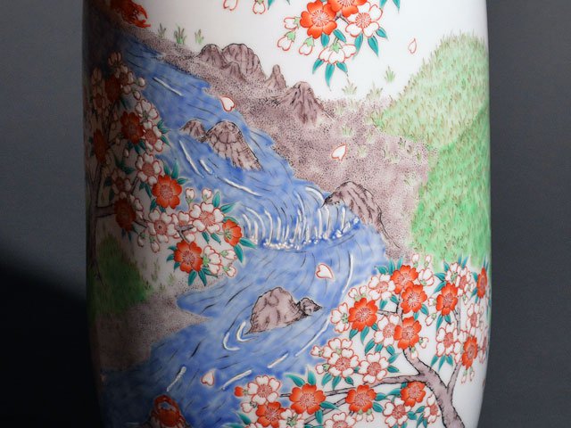 【有田焼】大花器 色絵山景図の写真2