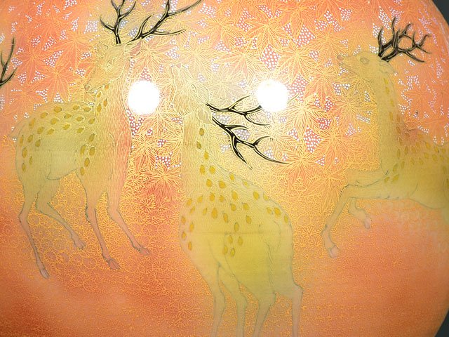 【有田焼】花瓶 釉裏金彩鹿紅葉図の写真2