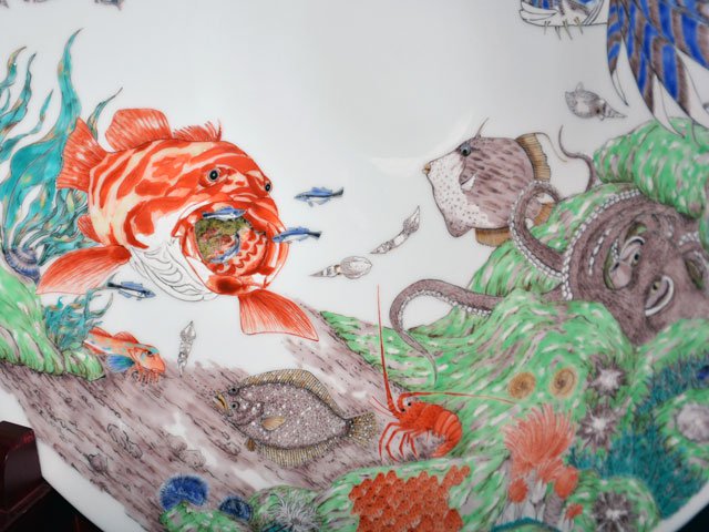 【有田焼】飾絵皿（大）色絵魚紋の写真4